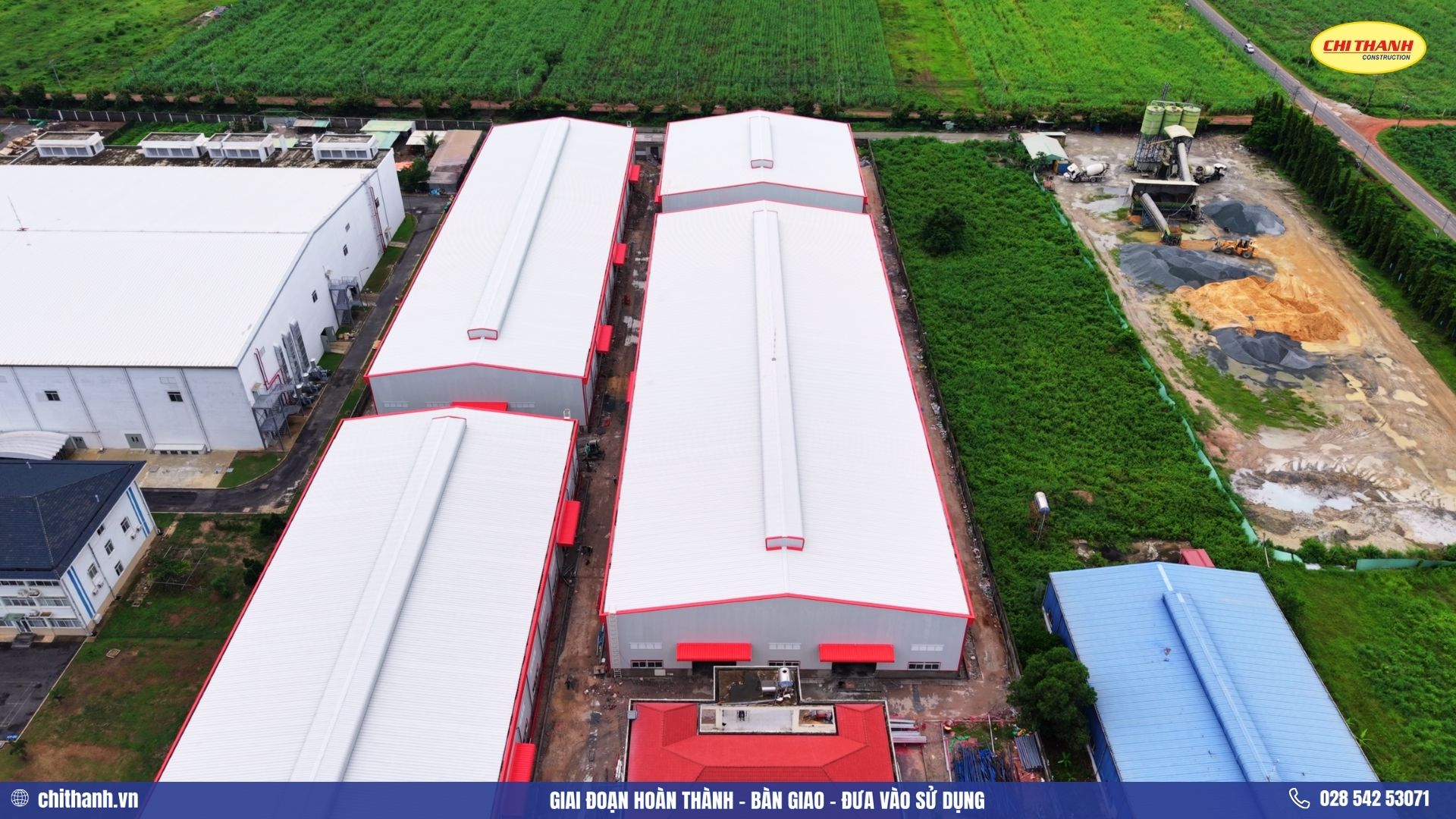 Hệ thống nhà xưởng Nhà máy Evergreen Tree Việt Nam nhìn từ trên cao